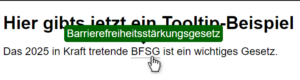 Screenshot eines abbr-HTML-Tags mit CSS-Tooltip