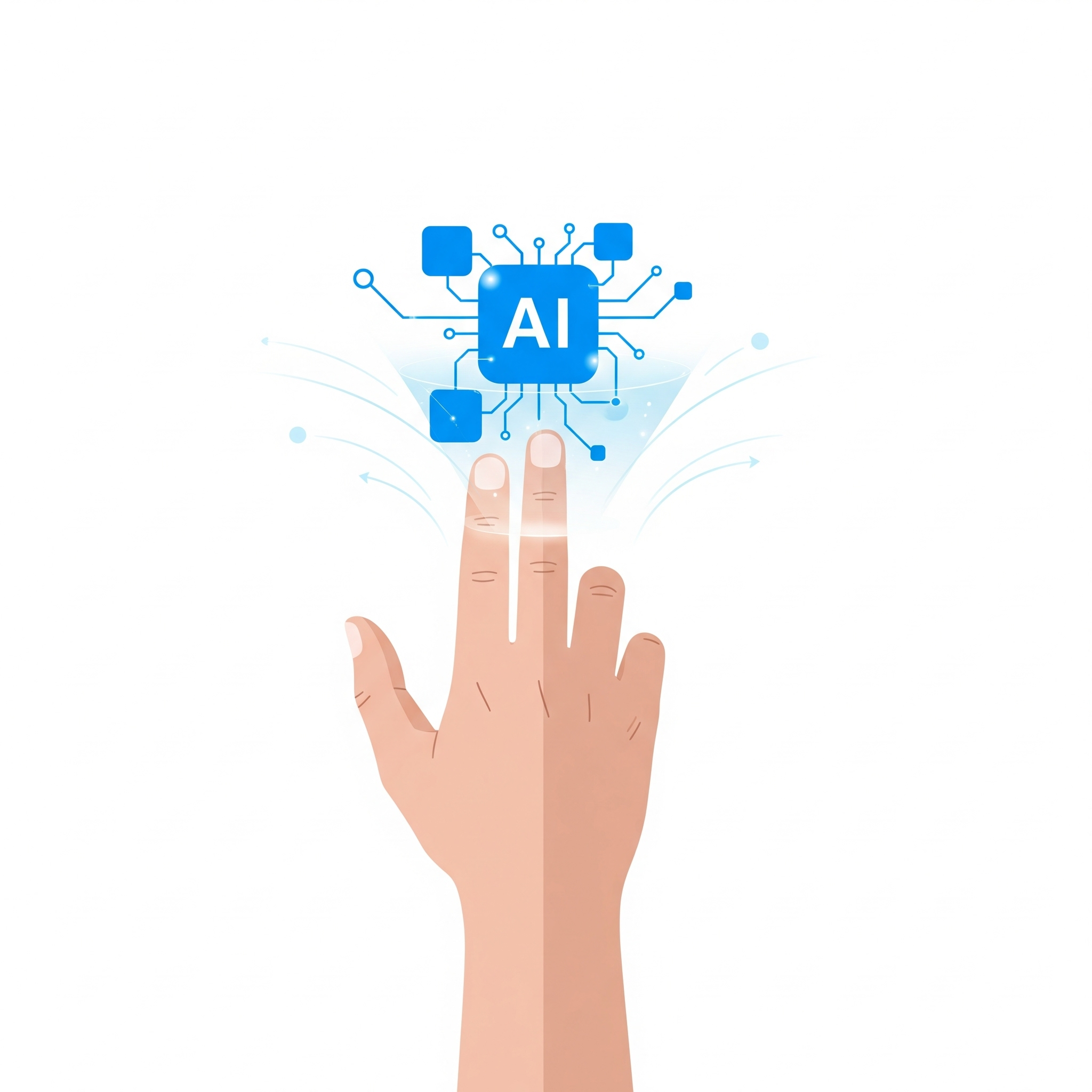 menschliche Hand berührt künstliche Intelligenz